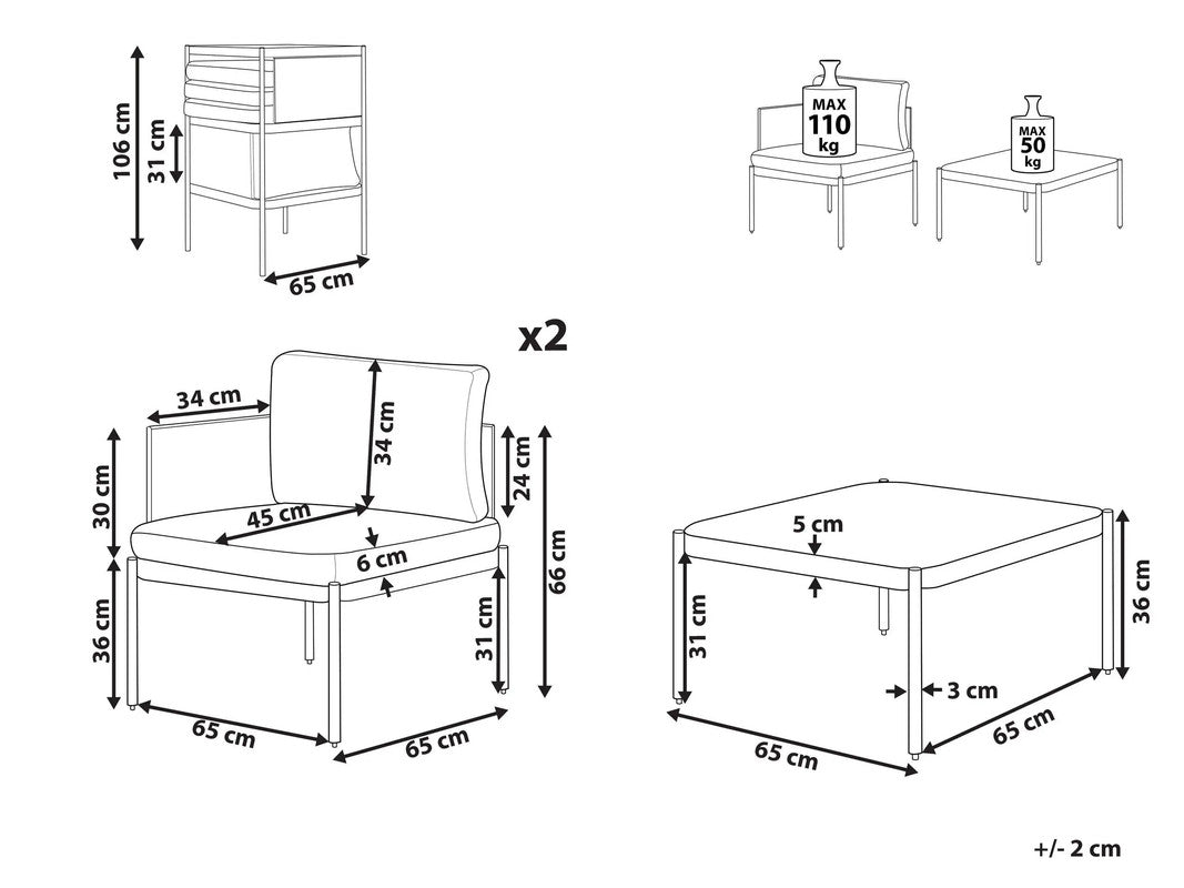 Terrani 3-Piece Seating Group