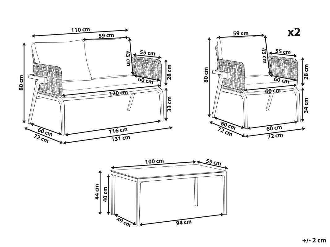 Seliani 4-Piece Patio Lounge Set