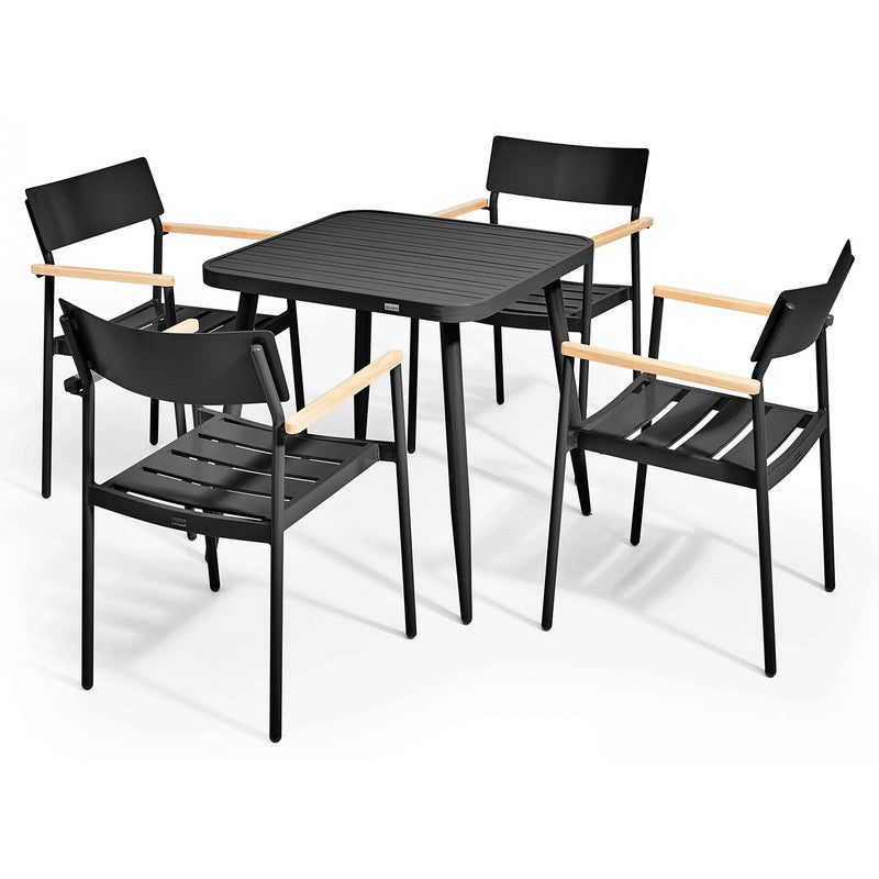 Brivo Garden Table and 4 Armchairs Set